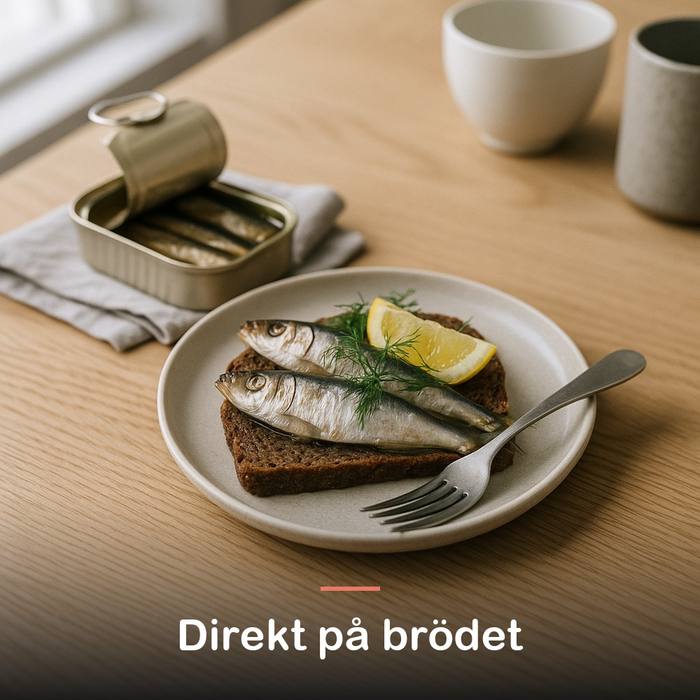 Sardiner i olivolja (125 g): direkt på brödet