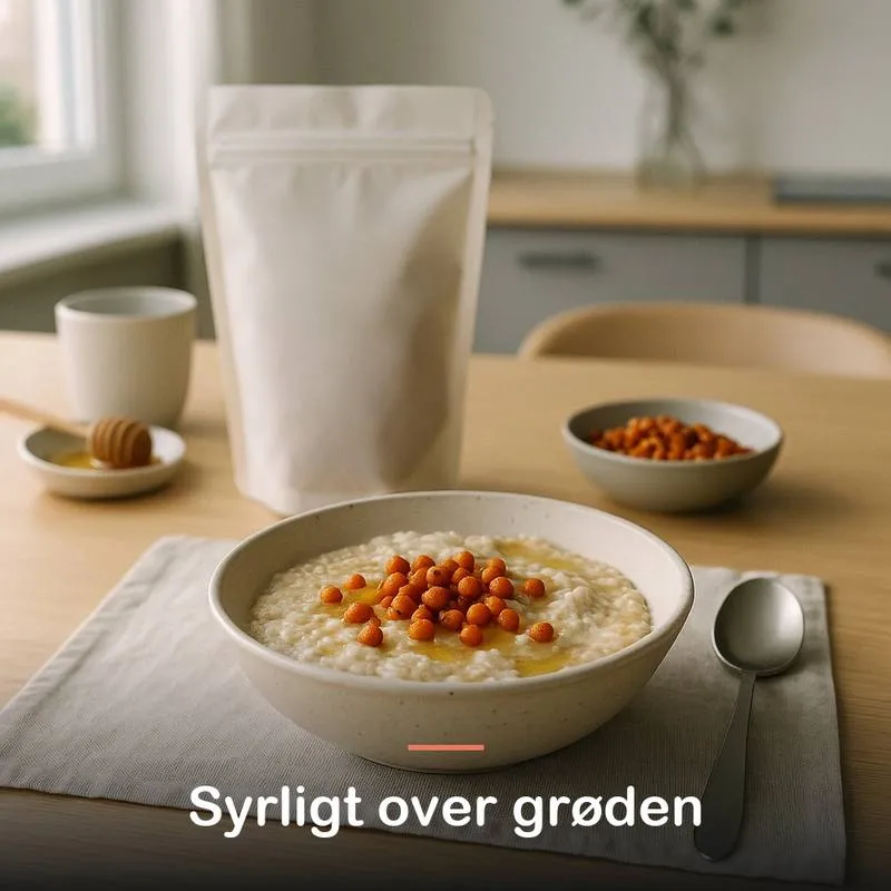 T&oslash;rrede havtornb&aelig;r (200 g): syrligt over gr&oslash;den