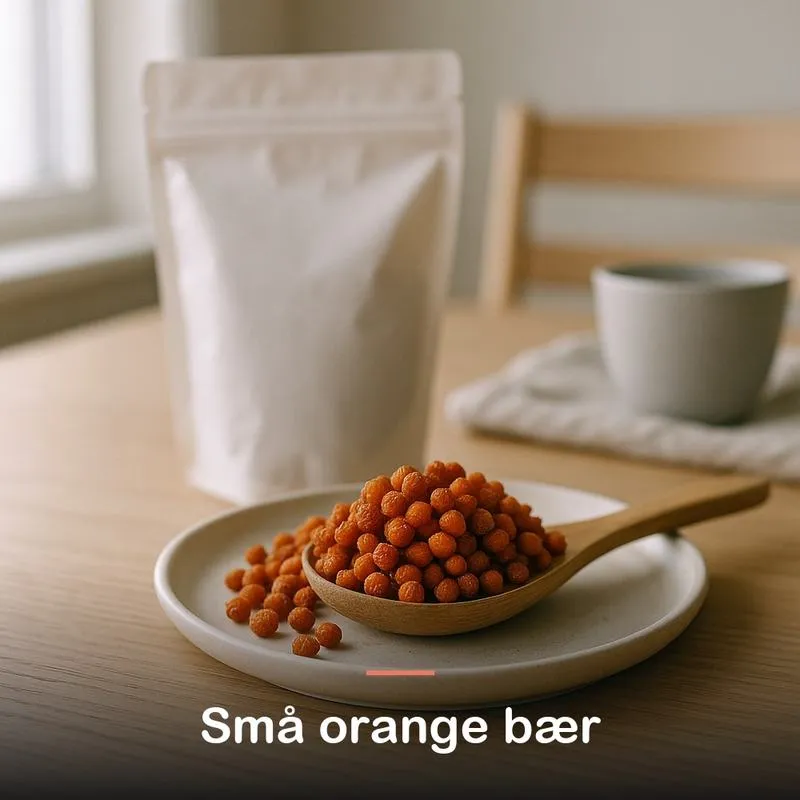 T&oslash;rrede havtornb&aelig;r (200 g): sm&aring; orange b&aelig;r