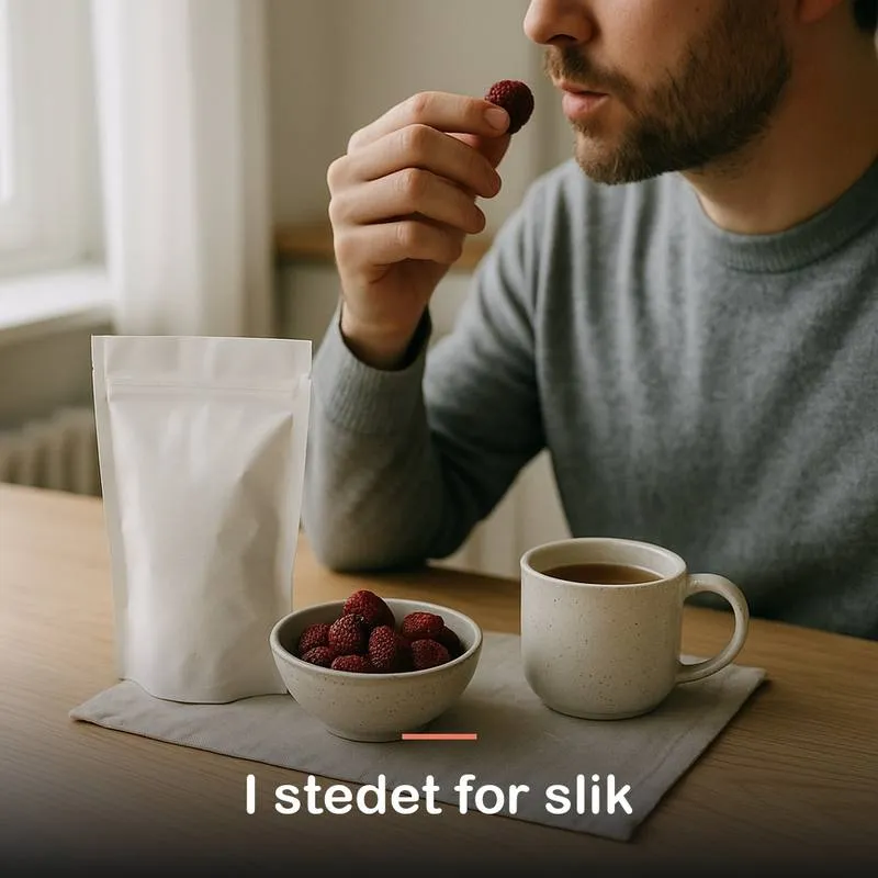 T&oslash;rrede jordb&aelig;r (200 g): i stedet for slik