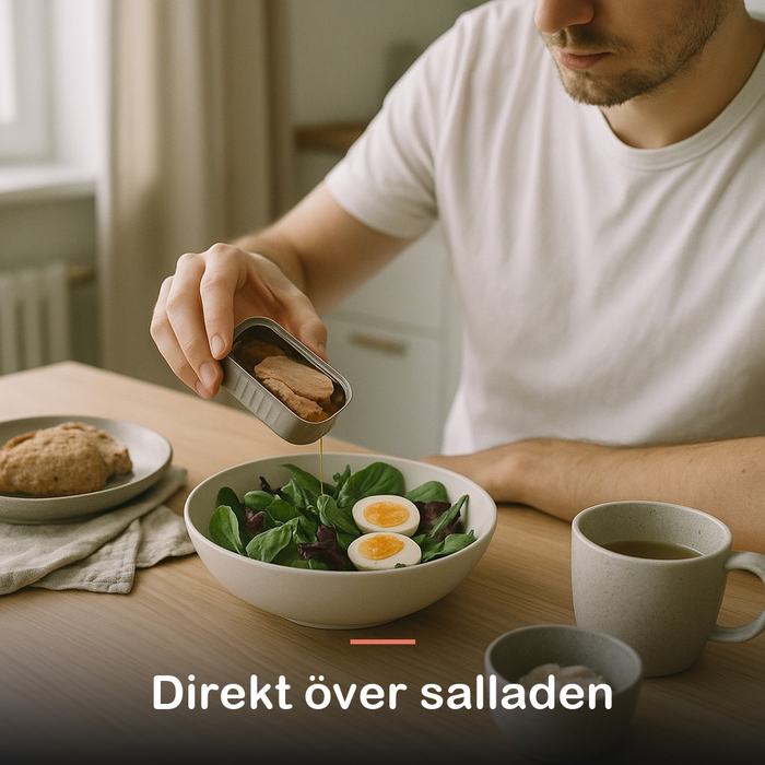 Tonfiskfilé i olivolja (110 g): direkt över salladen