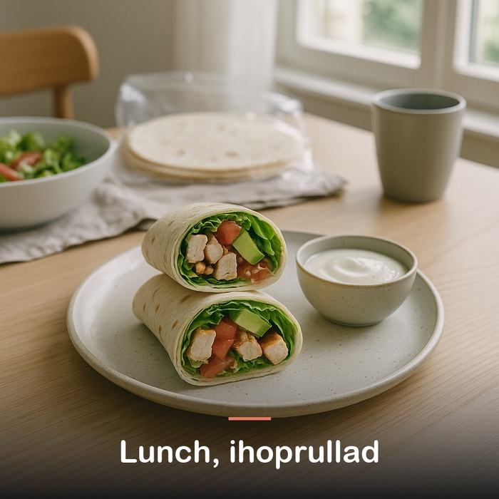 Proteinwraps, 3 st. (225 g): lunch, ihoprullad