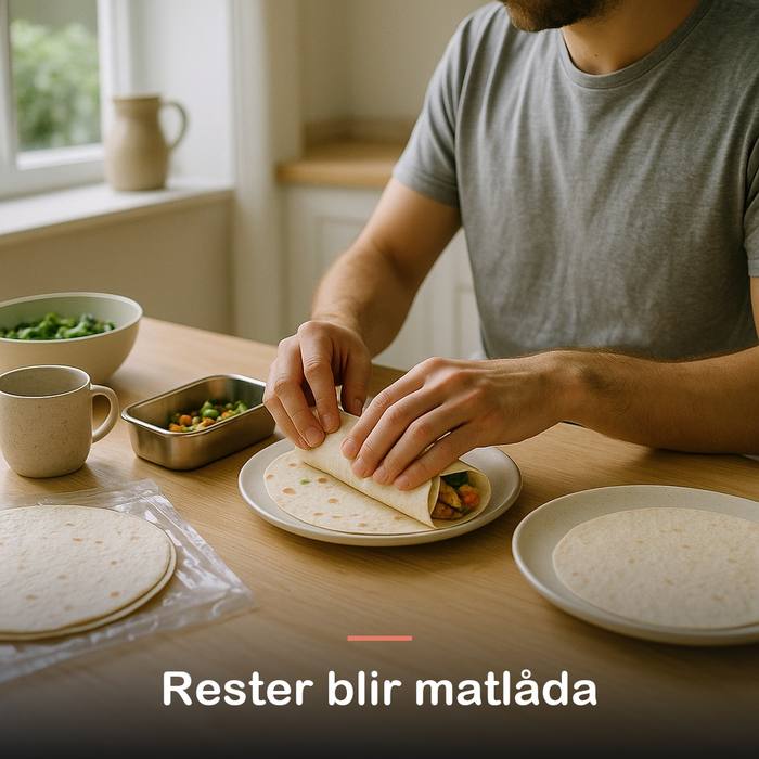 Proteinwraps, 3 st. (225 g): rester blir matlåda