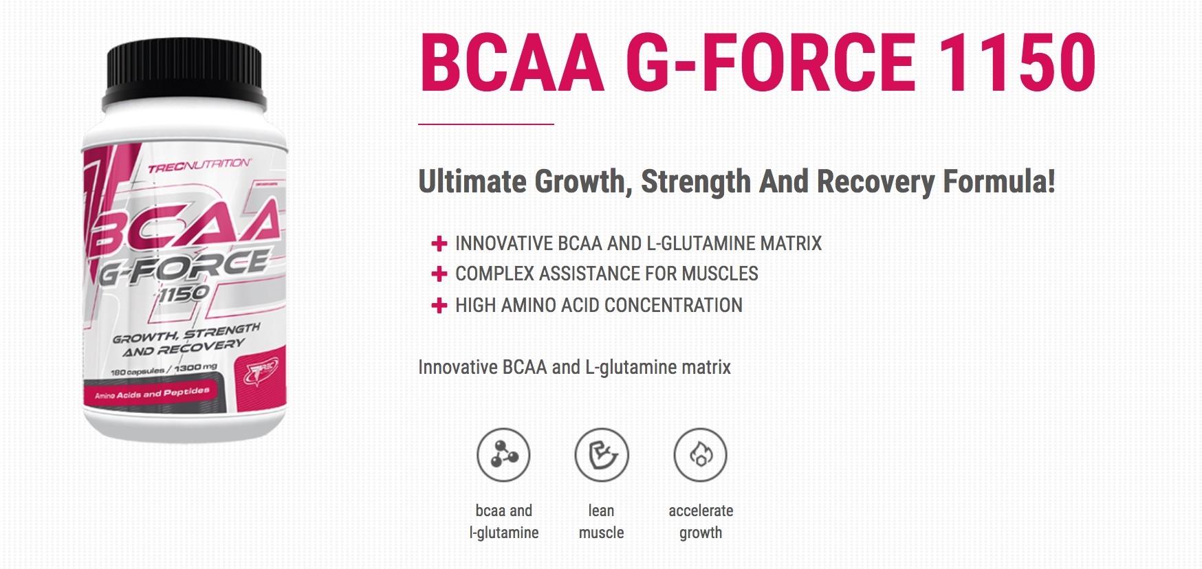 TREC NUTRITION BCAA G-FORCE 90 stk 