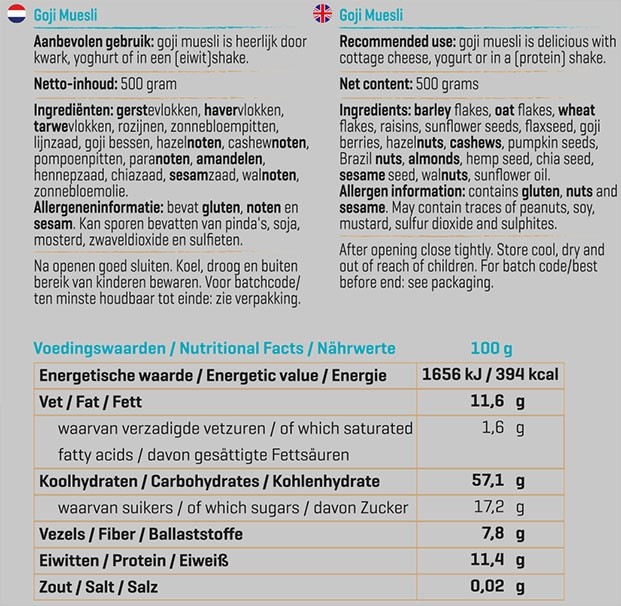 BODY & FIT GOJI MUESLI 500 g 