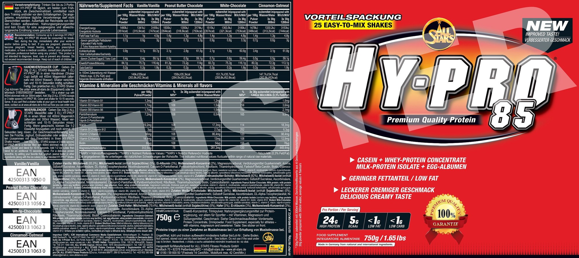 ALL STARS HY-PRO 85, 750 g  