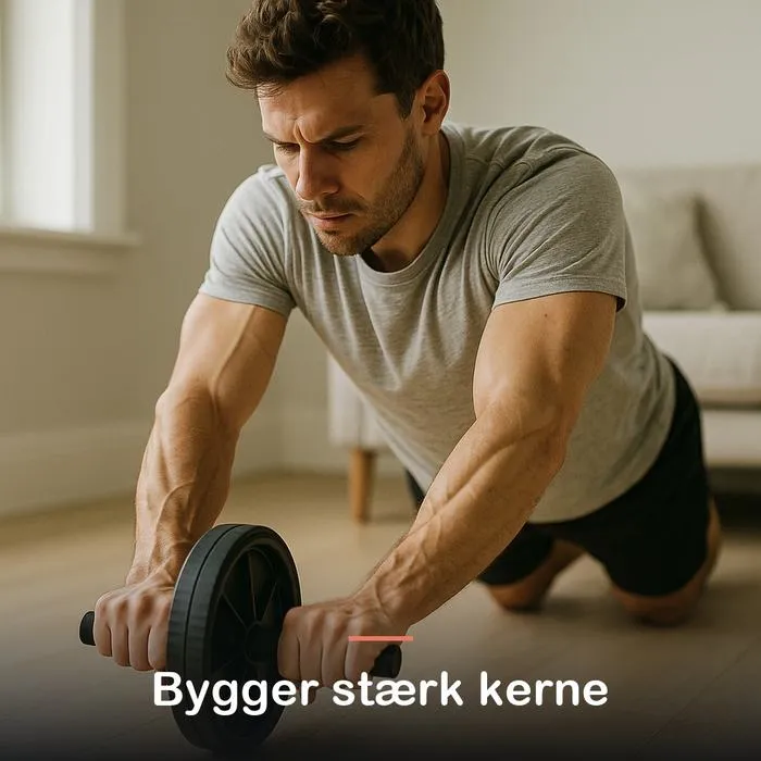 N&aelig;rbillede af overkrop og arme under en udrulning med mavehjul