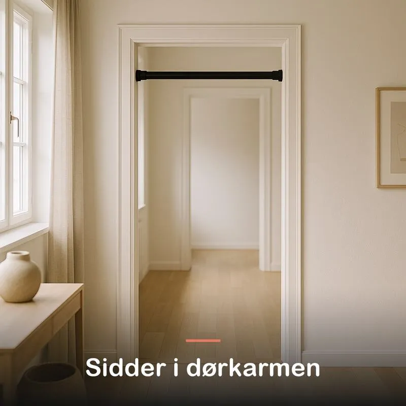 Pull up-stangen sidder monteret &oslash;verst i en tom d&oslash;rkarm
