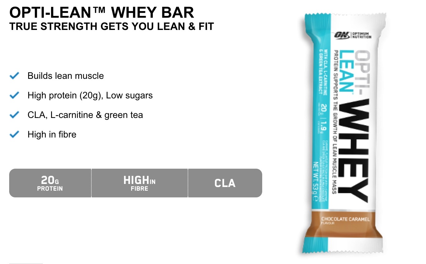 OPTIMUM NUTRITION LEAN WHEY BAR 12 x 53 g 