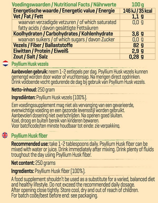 BODY & FIT PURE PSYLLIUM HUSK FIBER 250 g 