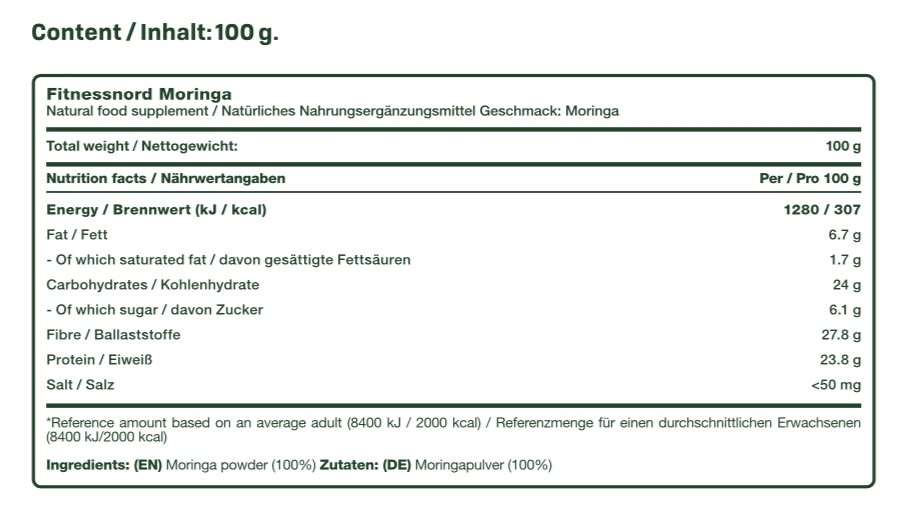 FITNESSNORD NATURALS MORINGA POWDER 100 g 