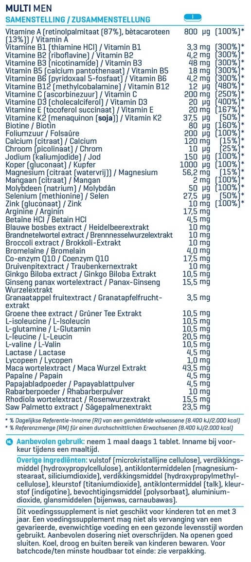 BODY & FIT MULTI MEN 30 stk 