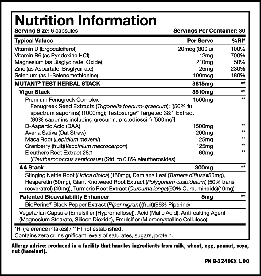 MUTANT TEST 180 stk 