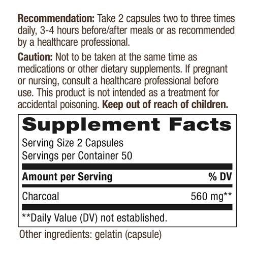 NATURE'S WAY ACTIVATED CHARCOAL 280 mg 100 stk 