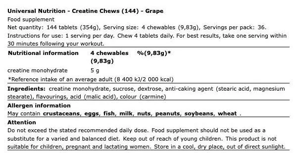 Creatine Chews Universal Nutrition