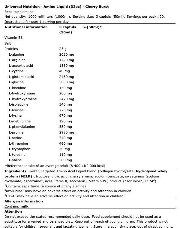 Liquid Amino Universal Nutrition