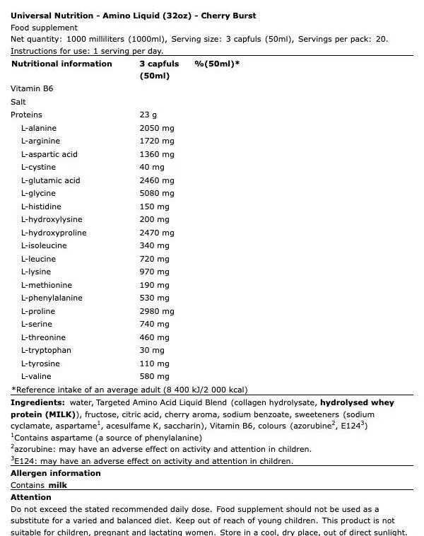 Liquid Amino Universal Nutrition