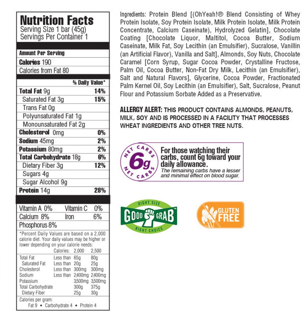 ISS RESEARCH OHYEAH! GOOD GRAB BARS 12 x 45 g 