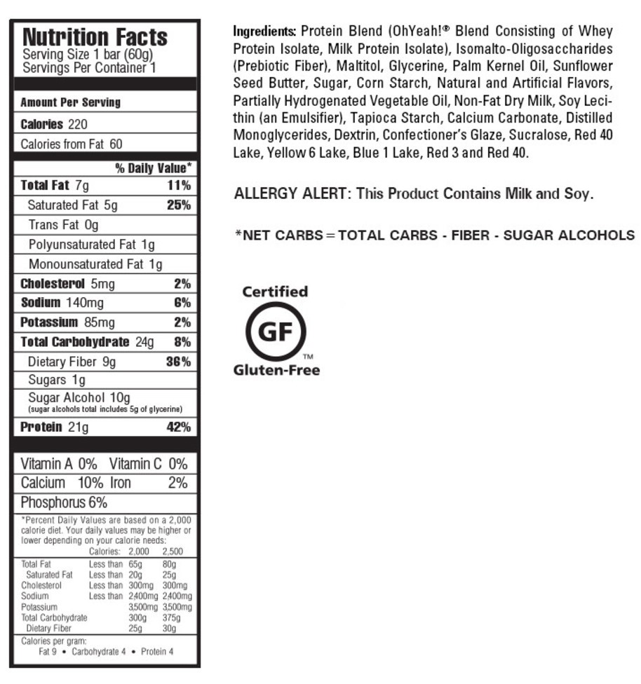 ISS RESEARCH OHYEAH! ONE BARS 12 x 60 g 
