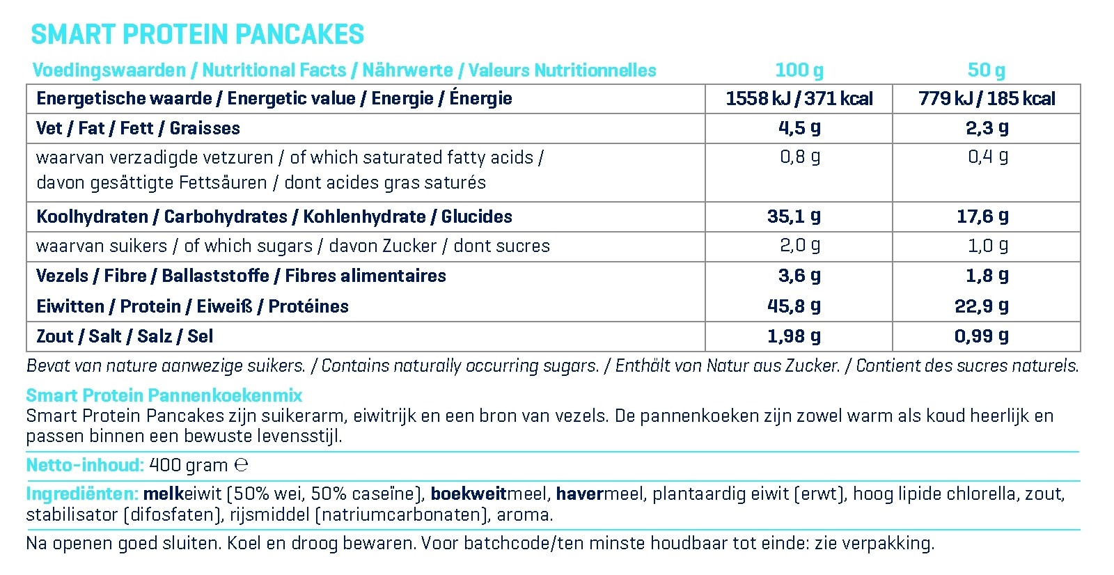 BODY & FIT SMART PROTEIN PANCAKES 400 g 