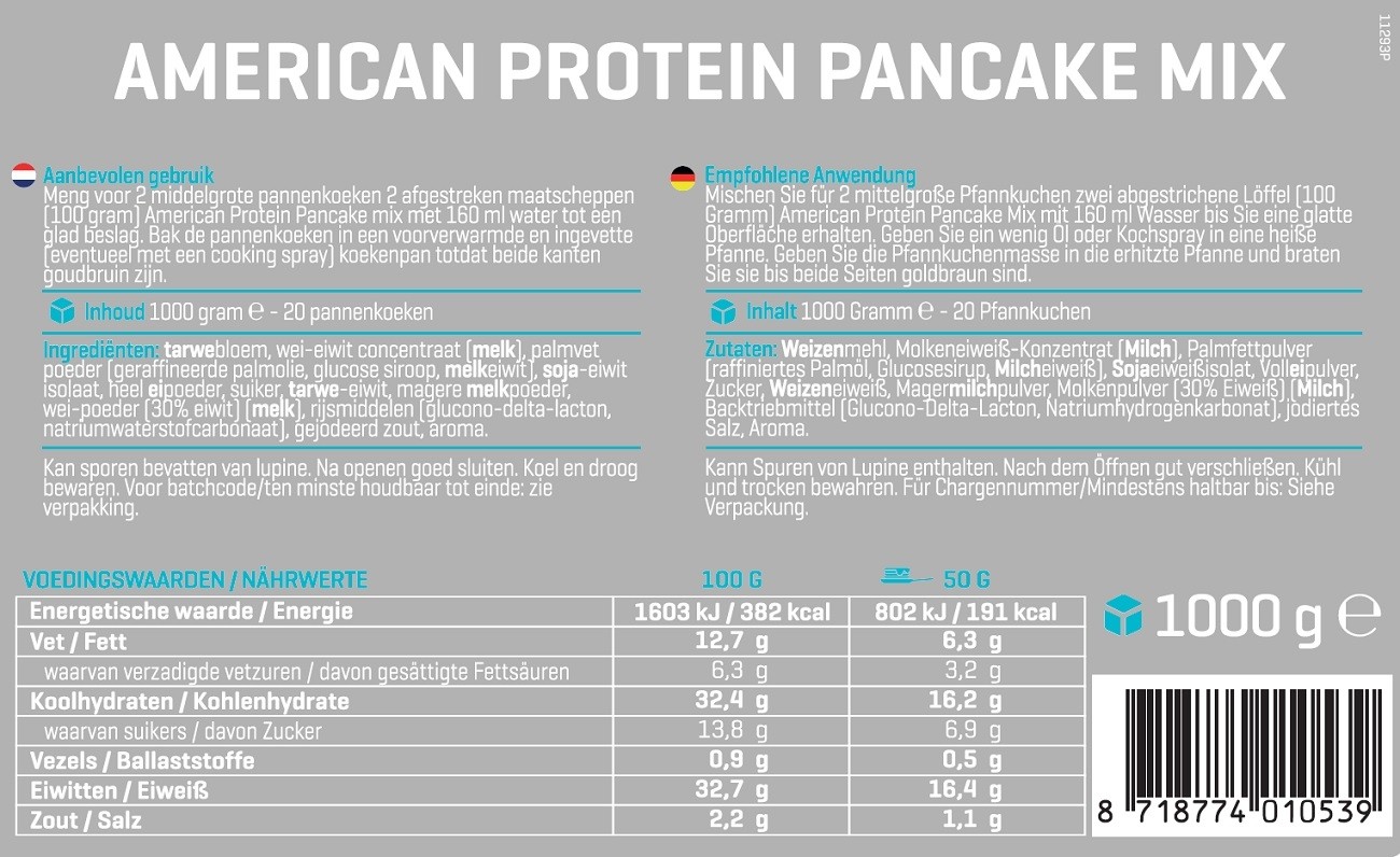 BODY & FIT AMERICAN PROTEIN PANCAKE MIX 1000 g 