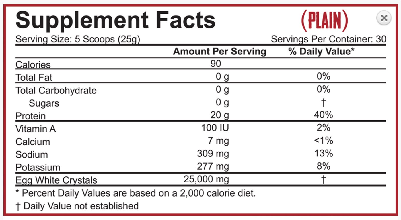 5% NUTRITION REAL FOOD EGG WHITE CRYSTALS 30 portioner 