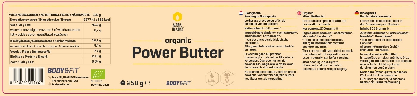 BODY & FIT ORGANIC POWER BUTTER 250 g 