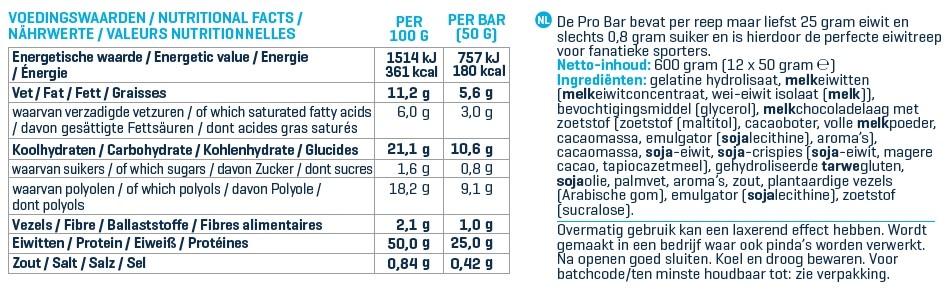 BODY & FIT PRO BAR 12 x 50 g 