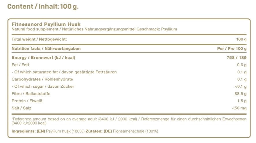 FITNESSNORD NATURALS PSYLLIUM HUSK POWDER 100 g 