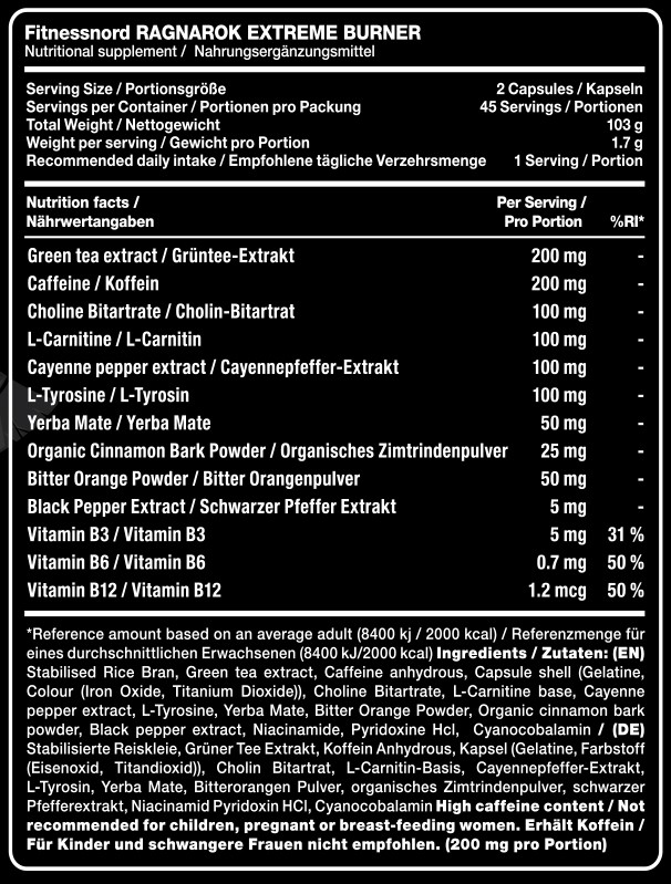 FITNESSNORD RAGNAROK™ BURNER 90 caps