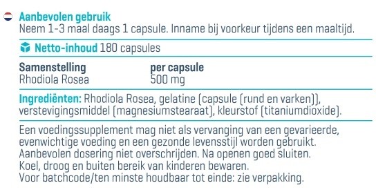 BODY & FIT RHODIOLA ROSEA 180 stk 