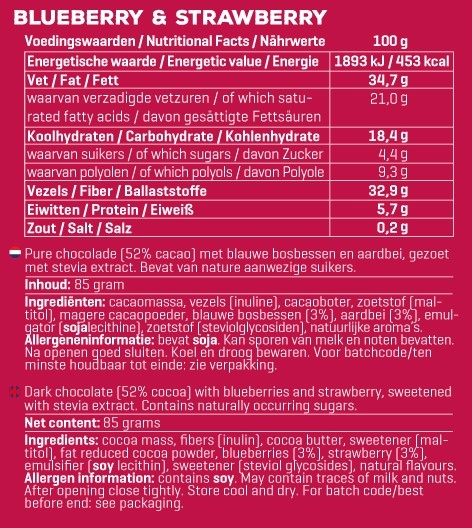 BODY & FIT SMART CHOCOLATE STEVIA 85 g 
