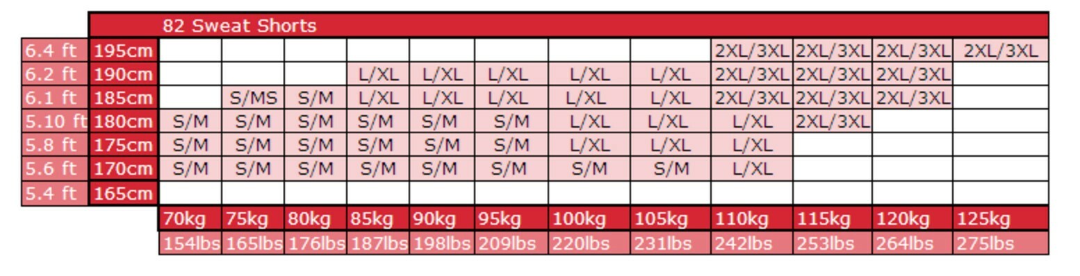 GORILLA WEAR 82 SWEAT SHORTS BLACK/RED