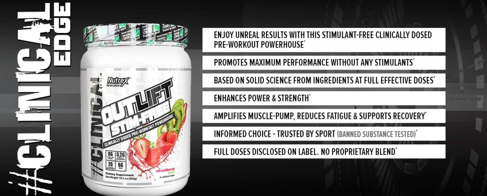 NUTREX OUTLIFT STIM-FREE 20 PORTIONER 