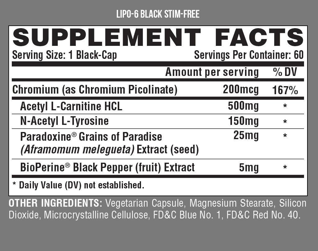 NUTREX LIPO-6 BLACK STIM-FREE ULTRA CONCENTRATE 60 stk 