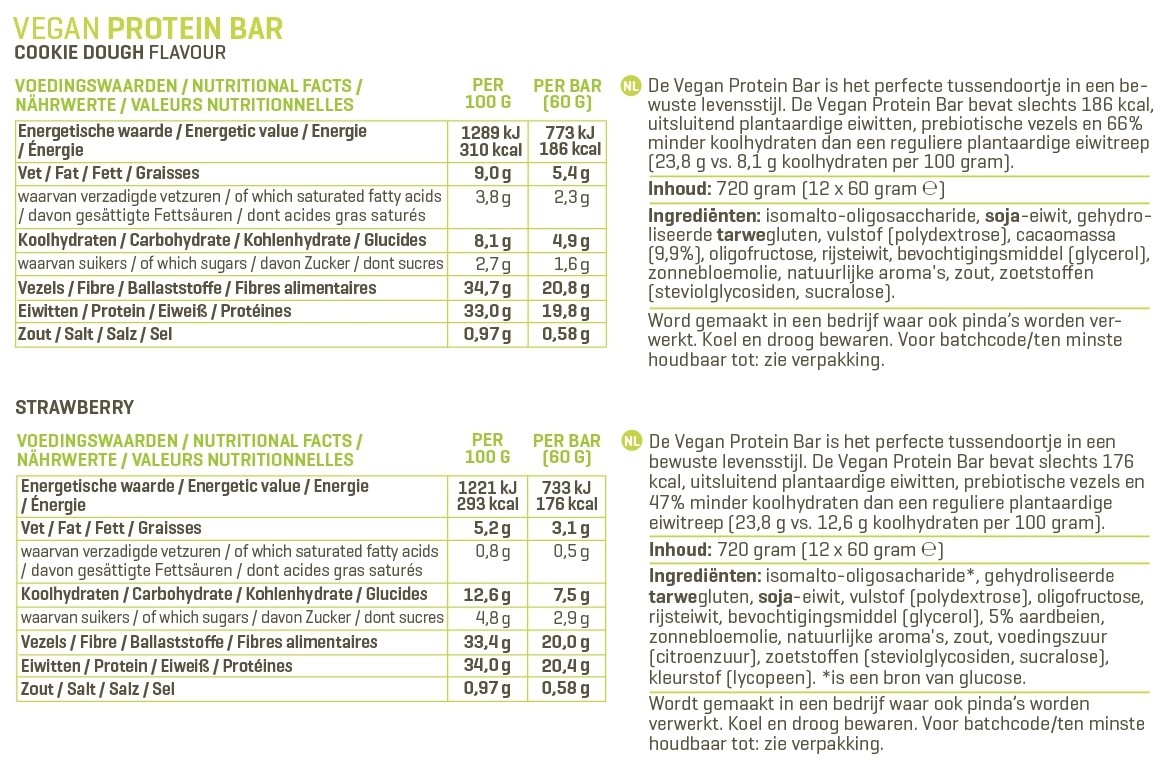 BODY & FIT VEGAN PROTEIN BAR 12 x 60 g 