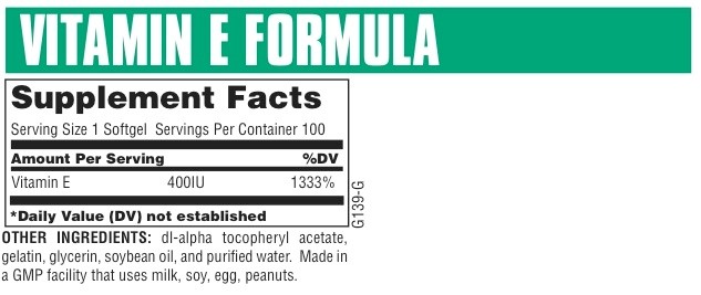 UNIVERSAL NUTRITION VITAMIN E FORMULA 100 stk 