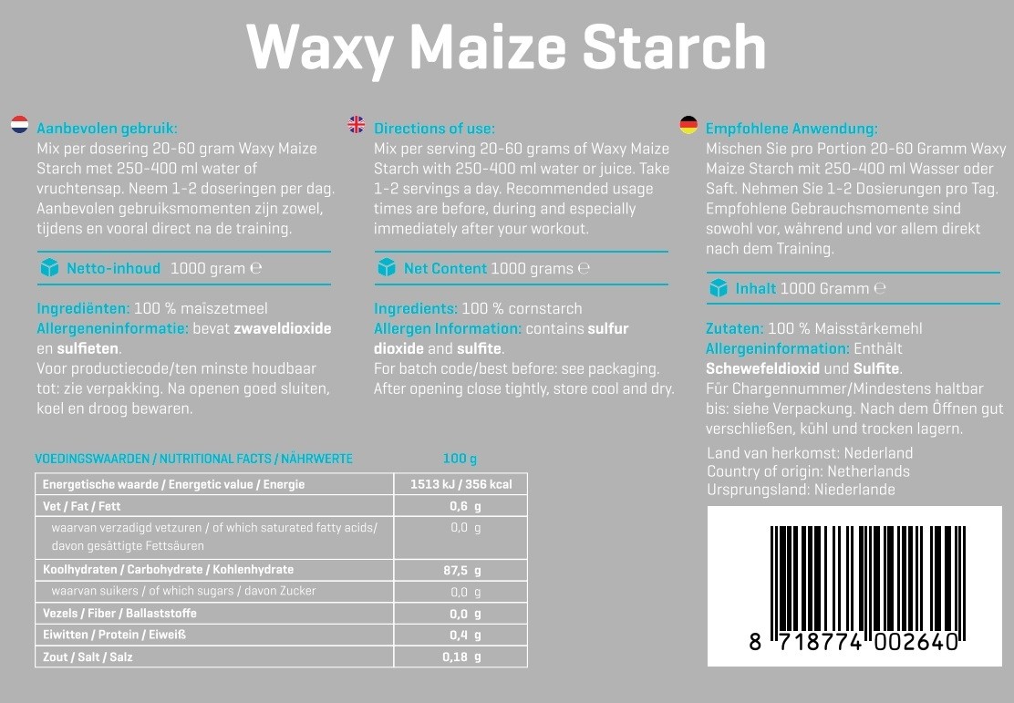 BODY & FIT WAXY MAIZE STARCH 1000 g 