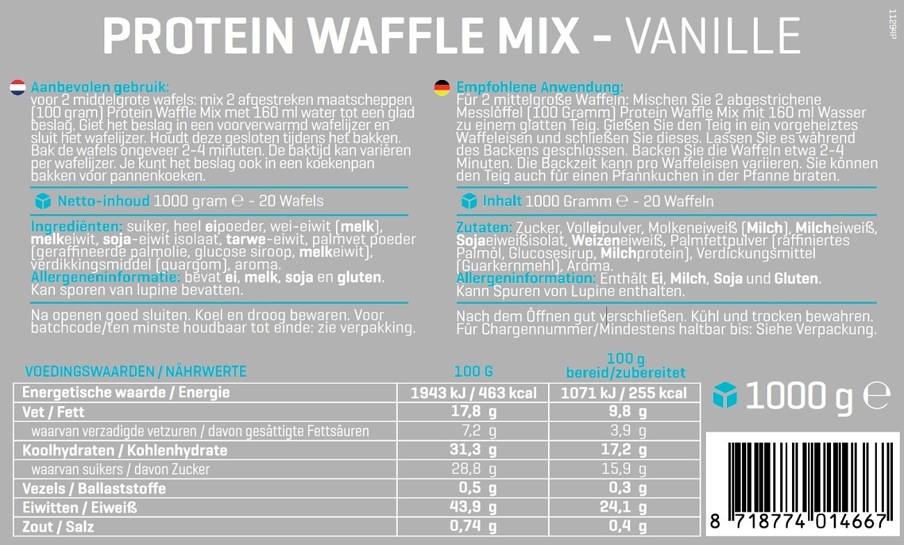 BODY & FIT PROTEIN WAFFLE MIX 1000 g 