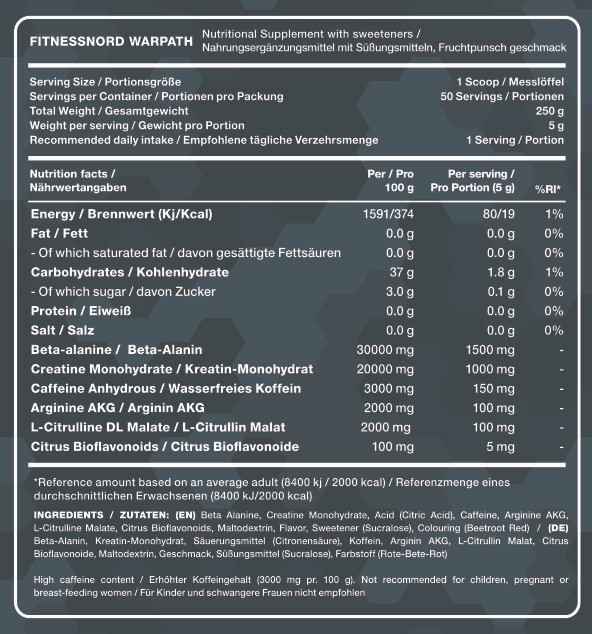 FITNESSNORD WARPATH CRUSHED 50 PORTIONER 