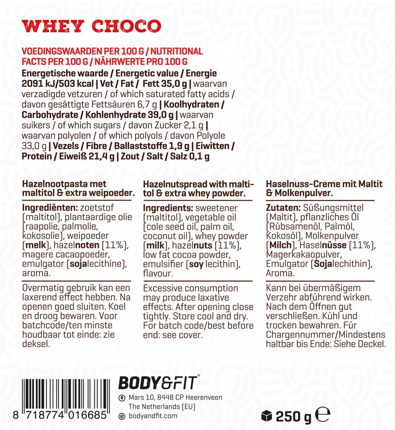 BODY & FIT WHEY CHOCO 250 g 