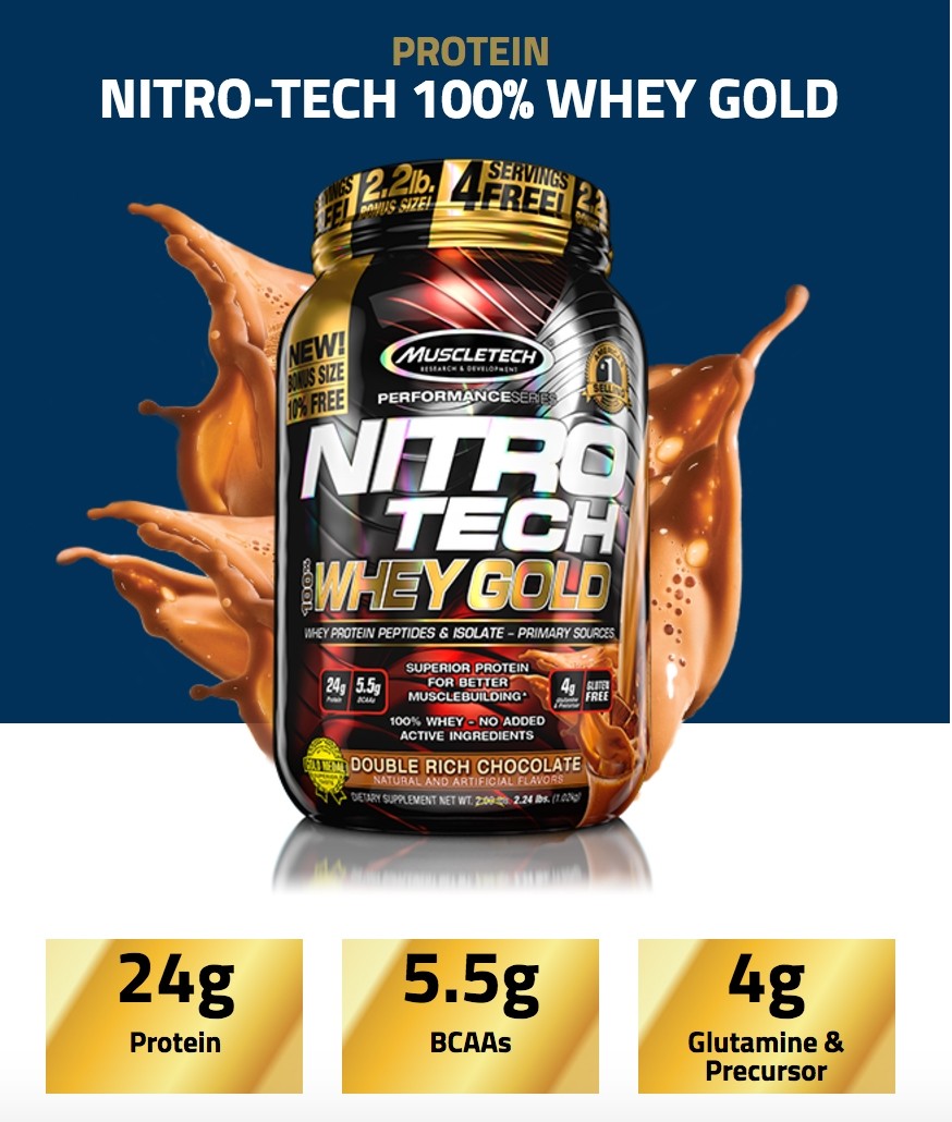 MUSCLETECH NITRO-TECH 100% WHEY GOLD 1155 g 