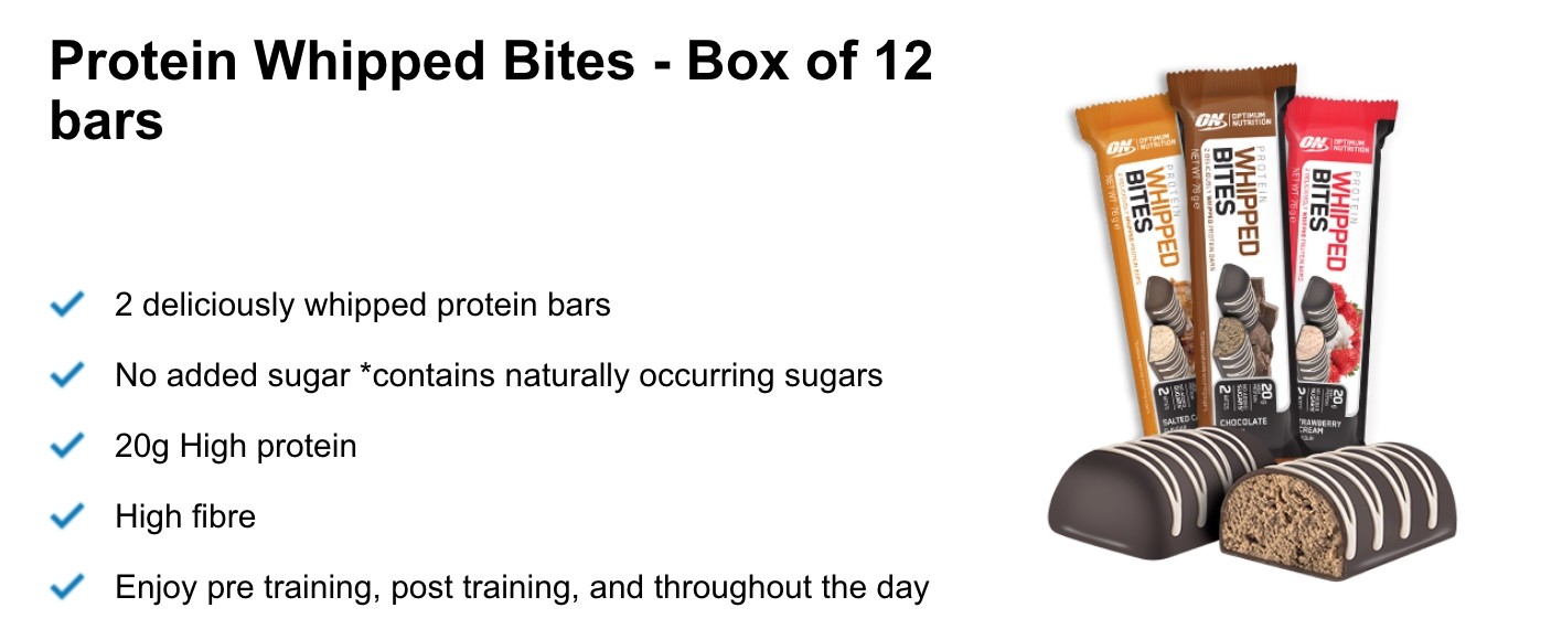 OPTIMUM NUTRITION PROTEIN WHIPPED BITES 12 x 76 g 