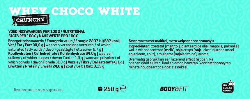 BODY & FIT WHEY CHOCO WHITE CRUNCHY 250 g 