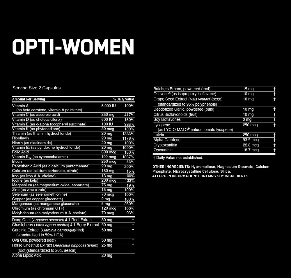 OPTIMUM NUTRITION OPTI-WOMEN 120 stk 