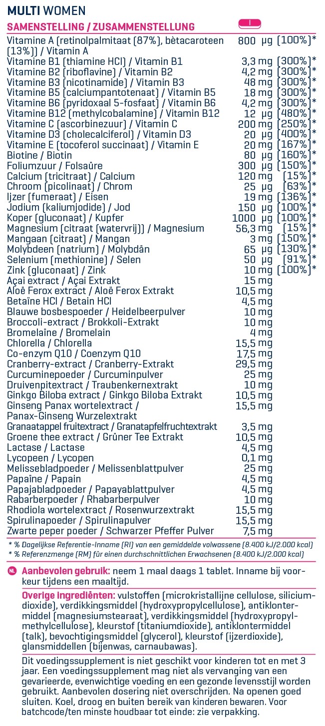 BODY & FIT MULTI WOMEN 30 stk 