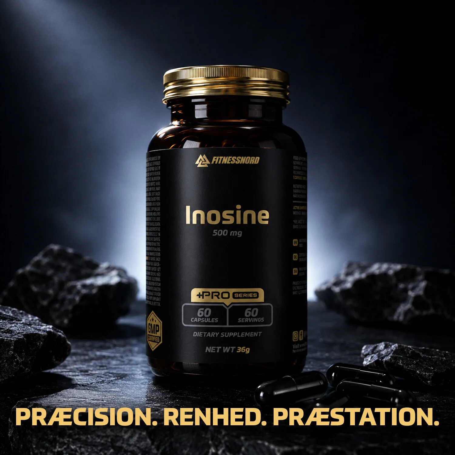 Fitnessnord Inosine 500 mg (60 kapsler)