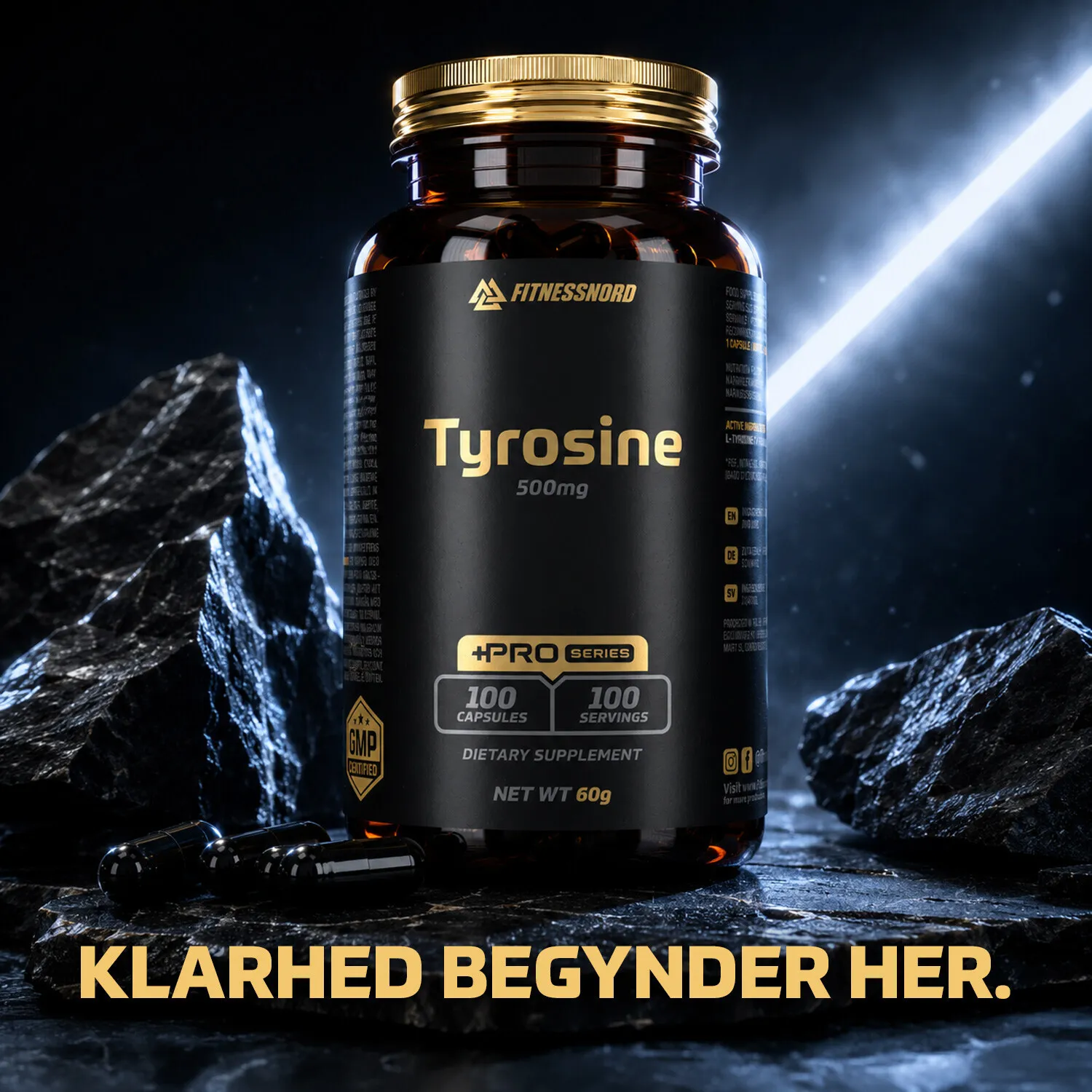 Fitnessnord Tyrosine 500 mg (100 kapsler)