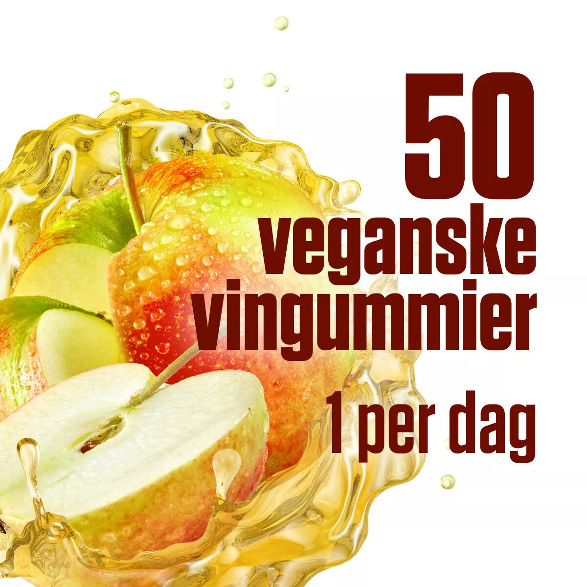 Äppelcidervinäger med D2-vitamin (50 vingummin)