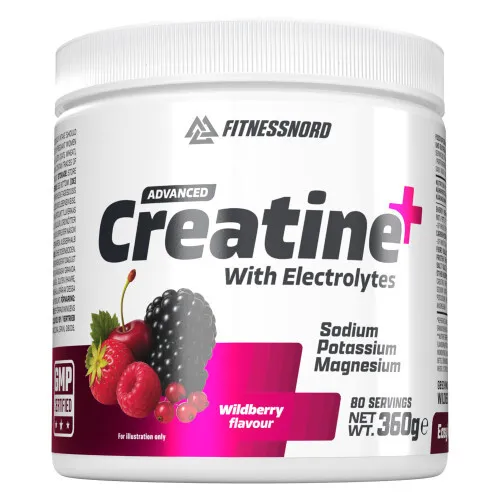 Fitnessnord Kreatin+ Elektrolytter (360 g) - Wildberry
